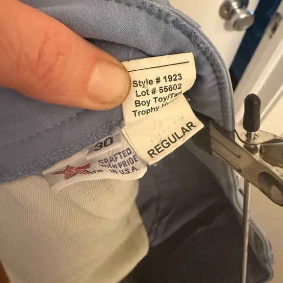 Tailored Sportsman 30 R. Blue Riding Pants with Tan Patches - Picture 3 of 3